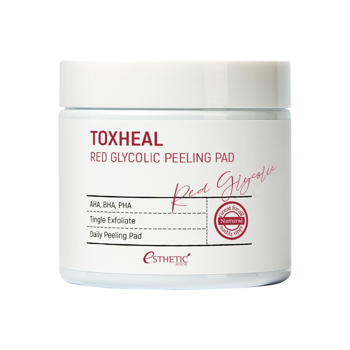 Пилинг-подушечки Esthetic House Toxheal Red Glyucolic Peeling Pad AHA, BHA, PHA - кислоты (100 мл) пады 100 шт