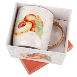 Кружка "Фруктовый сад.Персик" v=350мл (фарфор) (подарочная упаковка)