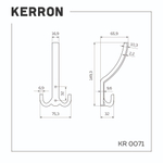 Мебельный крючок трехрожковый, золото, KR 0071 OT