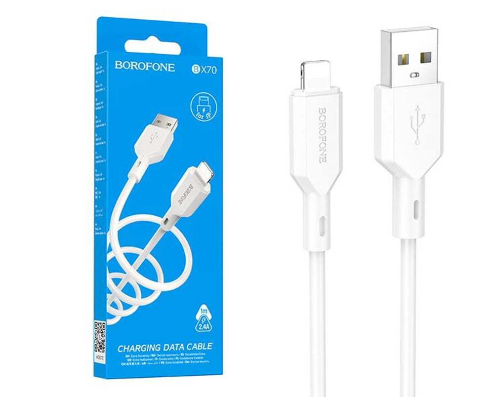 Кабель USB - Lightning BOROFONE BX70 (белый) 1м