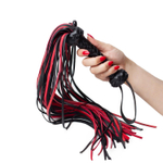 Черно-красная плеть из искусственной кожи - 74 см. (Цвет: черный с красным)