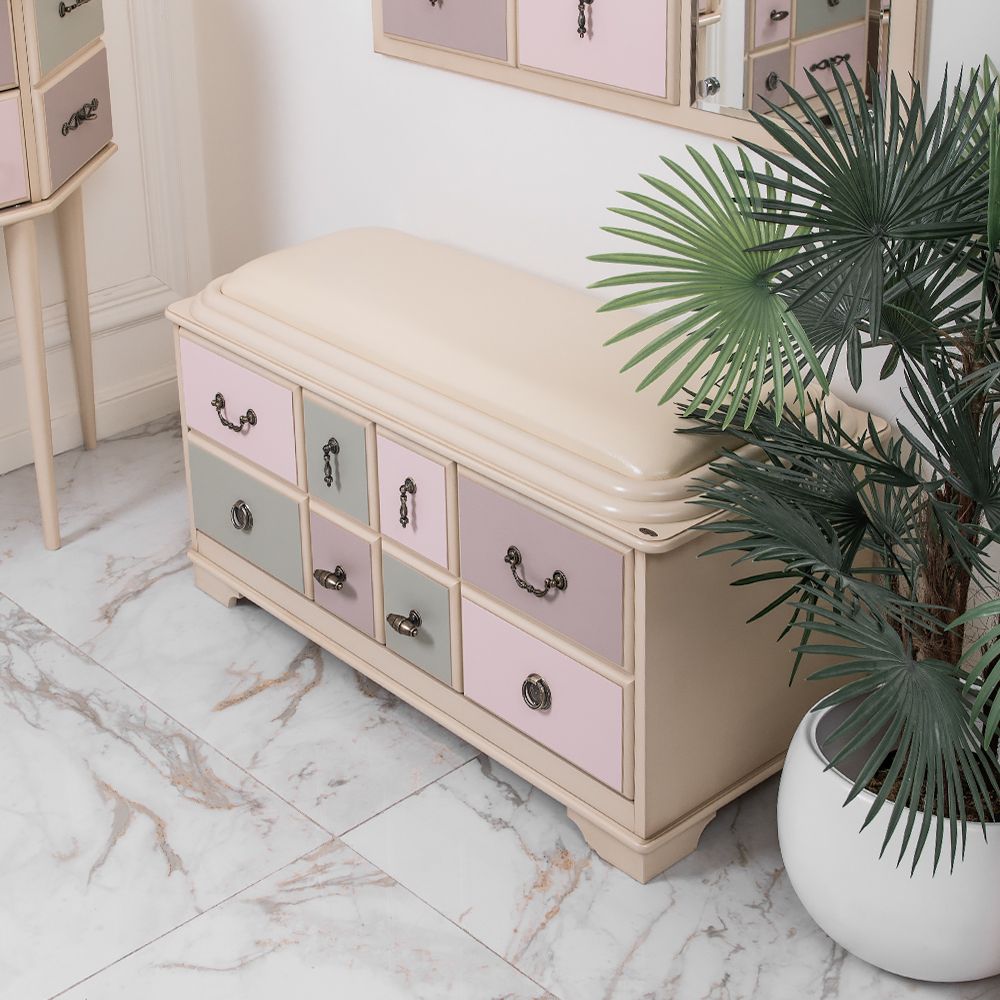 Банкетка Пандора 2 с ящиком Айвори Акварель