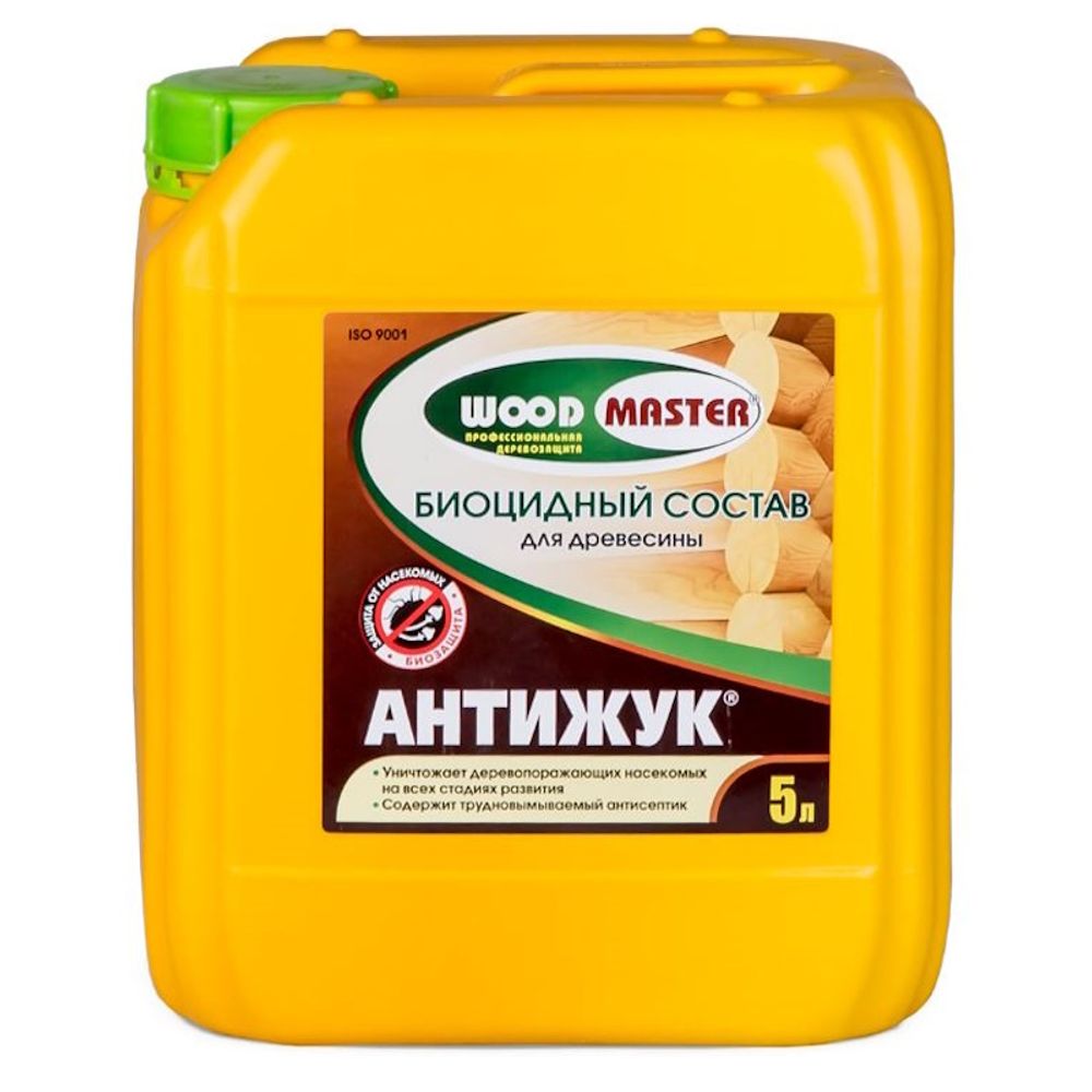 Пропитка по дереву WOODMASTER Антижук бесцв.  5л  (Рогнеда)  !!! НЕМОРОЗОСТОЙКАЯ от 0 С!