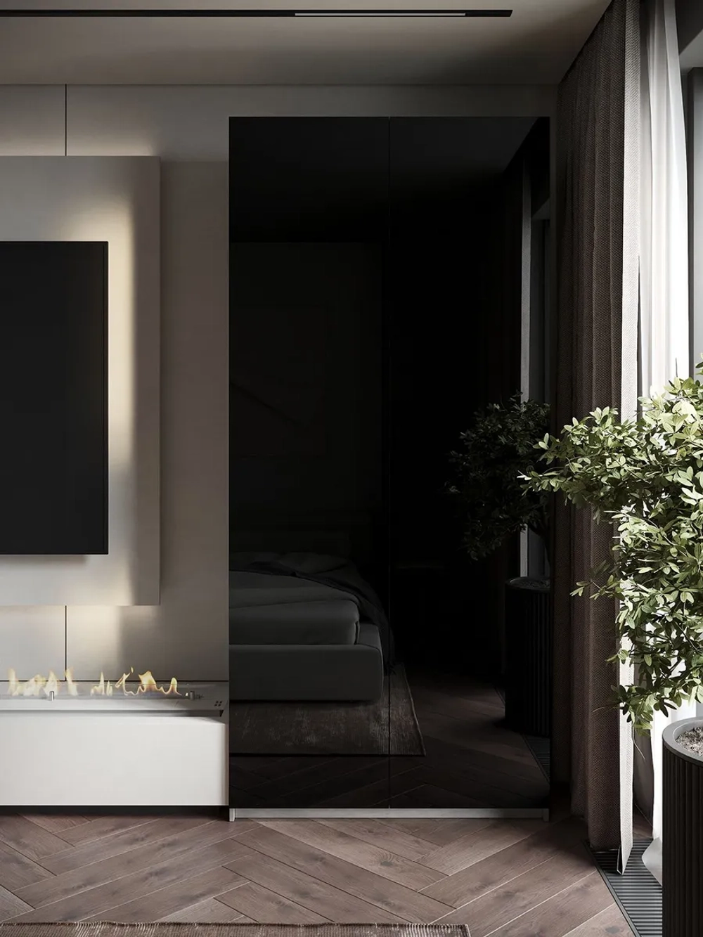 Шкаф Распашной Серый/Черный 101х220х52,5 SOHO