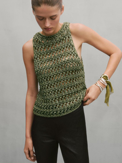 Massimo Dutti Трикотажный топ - Studio, фисташковый