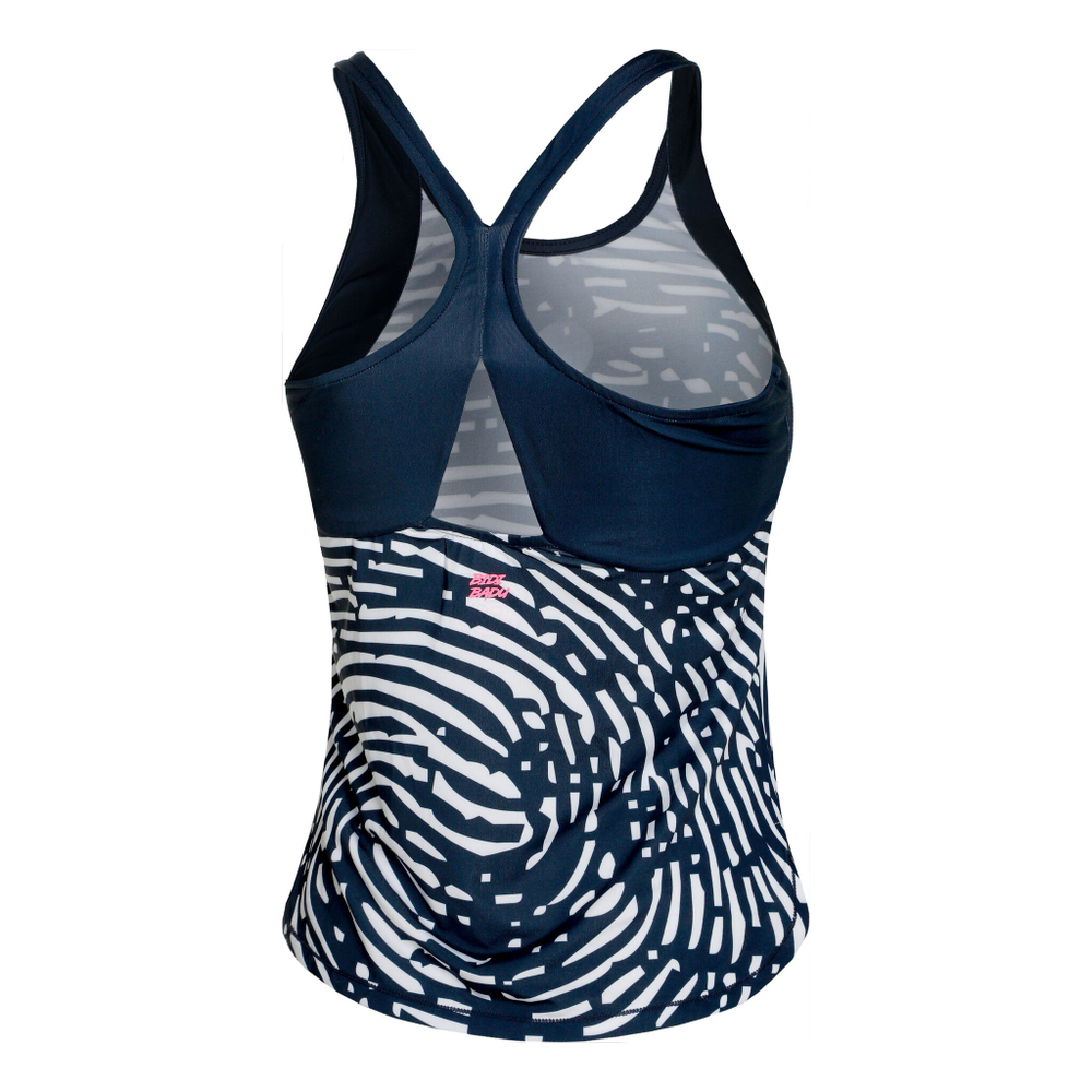 Женская теннисная майка BIDI BADU Fingerprint Tank Top Women - Dark Blue, White