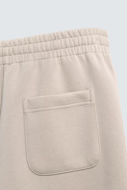 ZARA БРЮКИ BALLOON FIT С ЭФФЕКТОМ НЕОПРЕНА, КАМЕННЫЙ