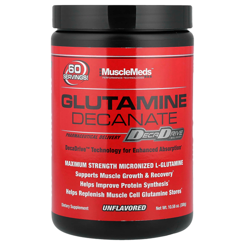 MuscleMeds, Деканат глутамина, без добавок, 300 г (10,58 унции)