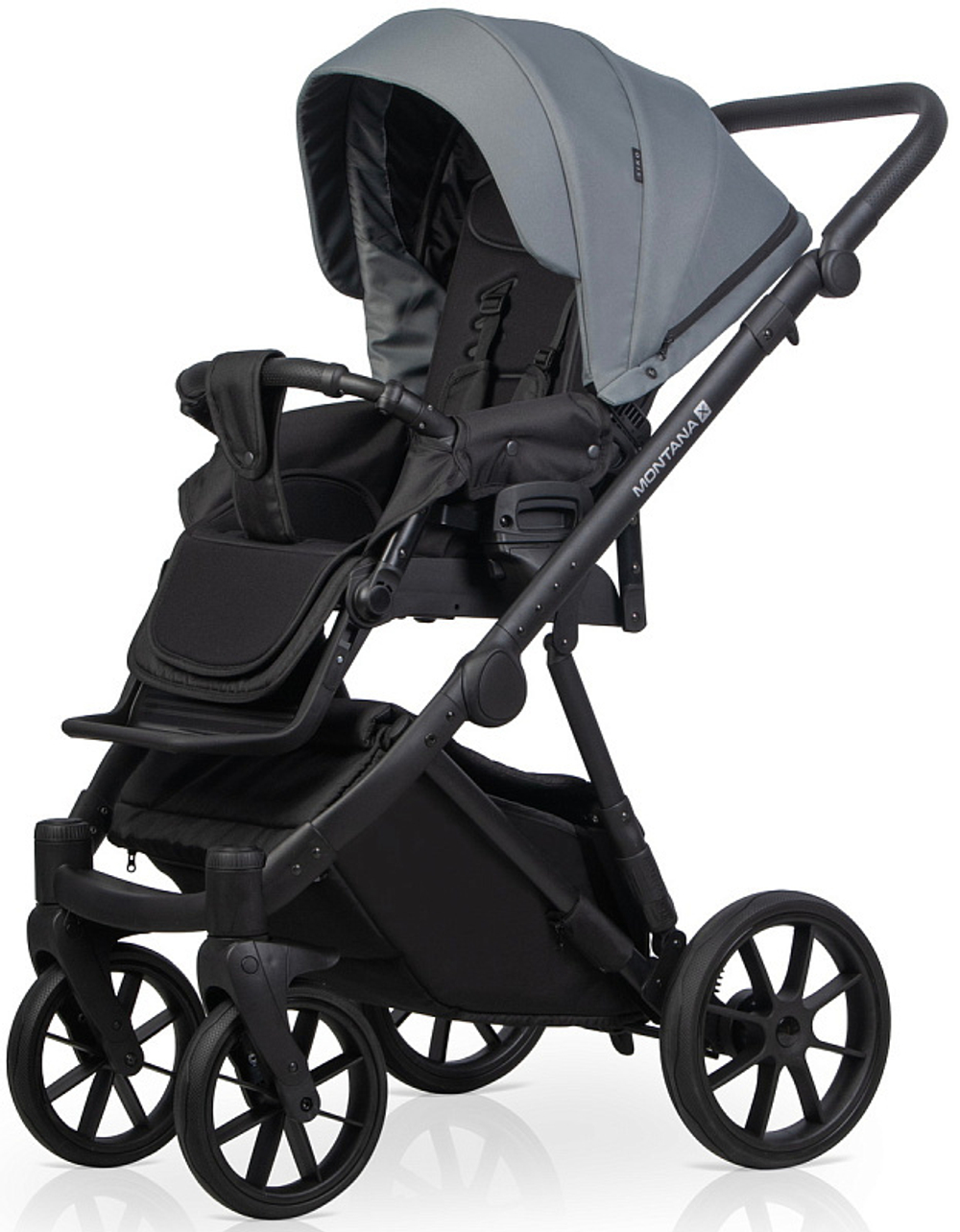 Детская коляска Riko Basic Montana Plus X 2 в 1 45 Grey (серый)