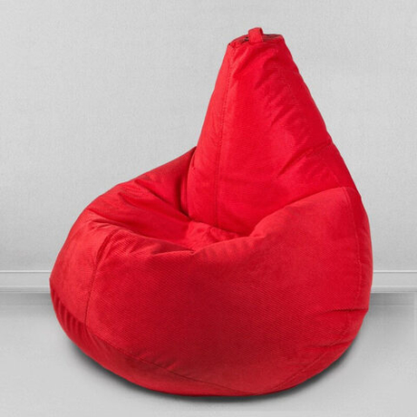 Кресло-мешок Босс Красный, XXL-Комфорт, велюр, съемный чехол
