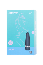 Вакуум-волновой бесконтактный стимулятор клитора Satisfyer PRO 3 Vibration, силикон, черный, 14 см.