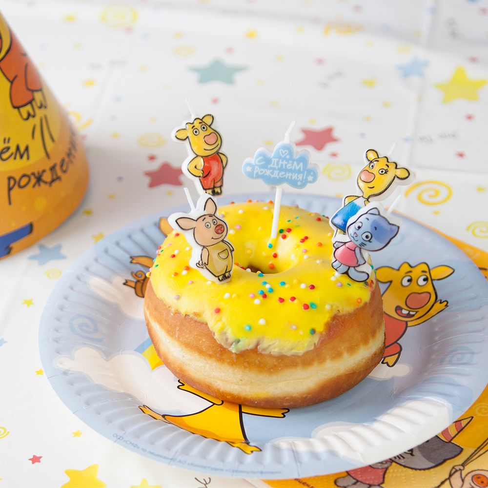 Свечи Оранжевая корова, 7 см, 5 шт.