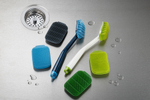 Щетка для мытья посуды cleantech с запасной насадкой, синяя