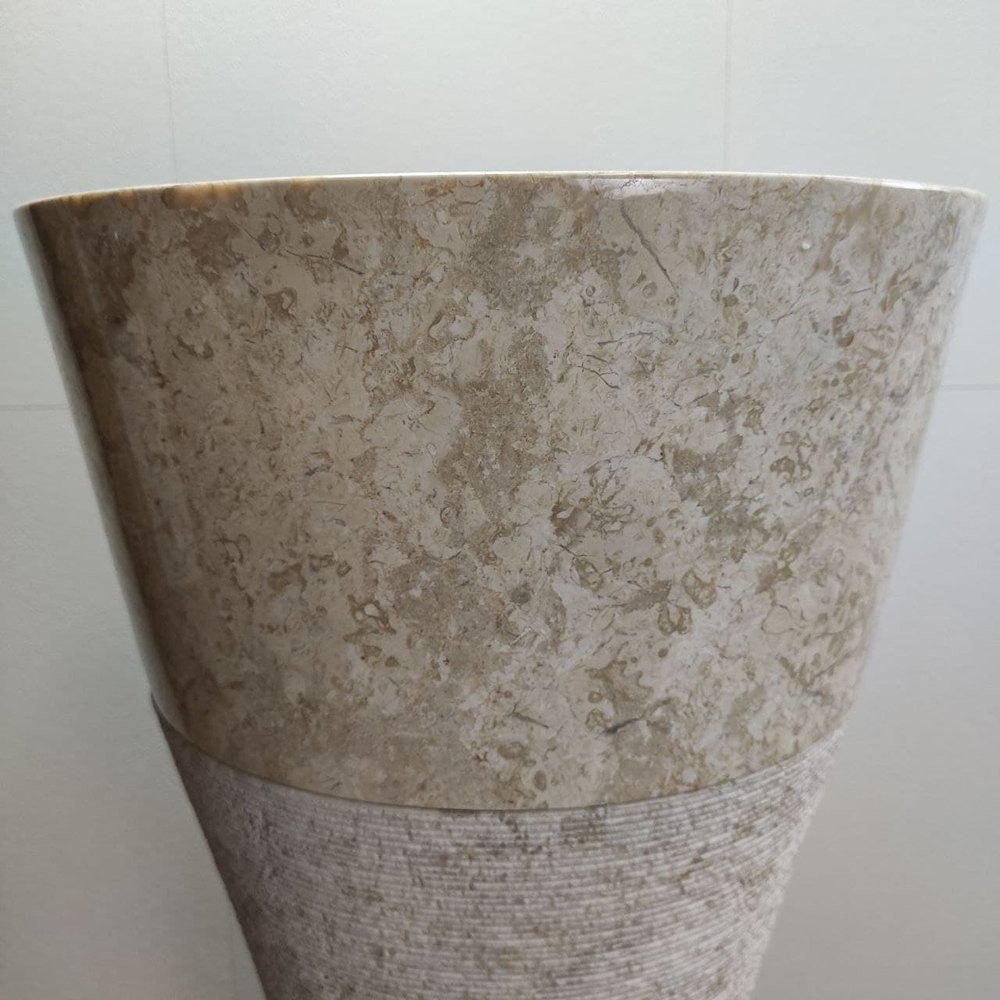 Раковина напольная из мрамора Cream MN-61362 (40*40*90)