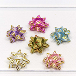 Бант Звезда 3,8см Набор 6 шт "Золотые полоски" (Микс)