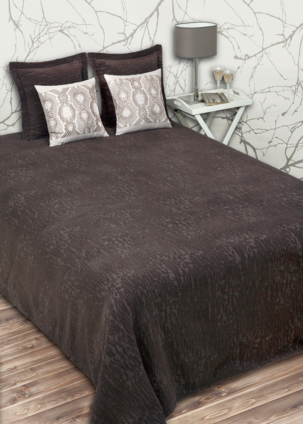 Покрывало 240х260 Luxberry Velvet темный шоколад Португалия