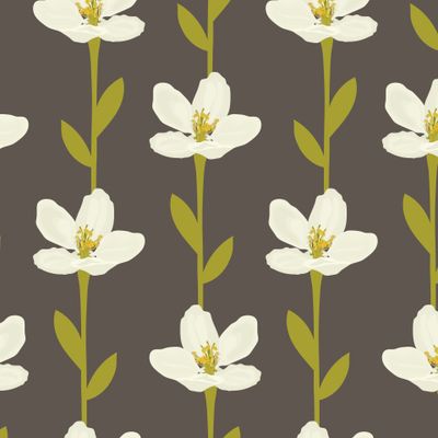 Seamless pattern of delicate white flowers.
