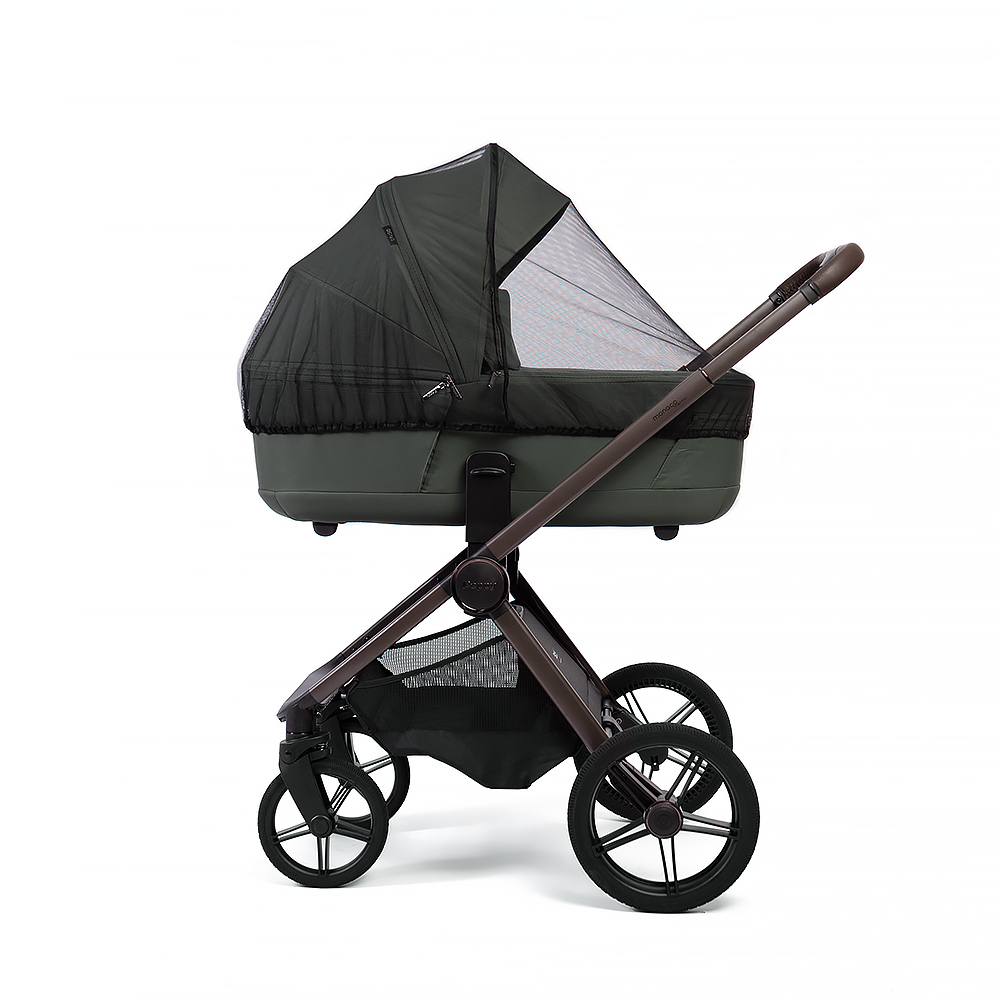 Коляска 2 в 1 Peppy Monaco thermo Green (зеленый), рама серо-коричневая