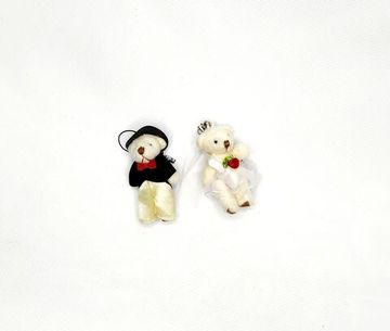 Свадебные игрушки-мишки "Пара жених и невеста", брелок-подвеска
