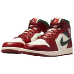 Jordan Air Jordan 1 Cushioning Mid top Vintage Basketball Shoes Unisex Red White