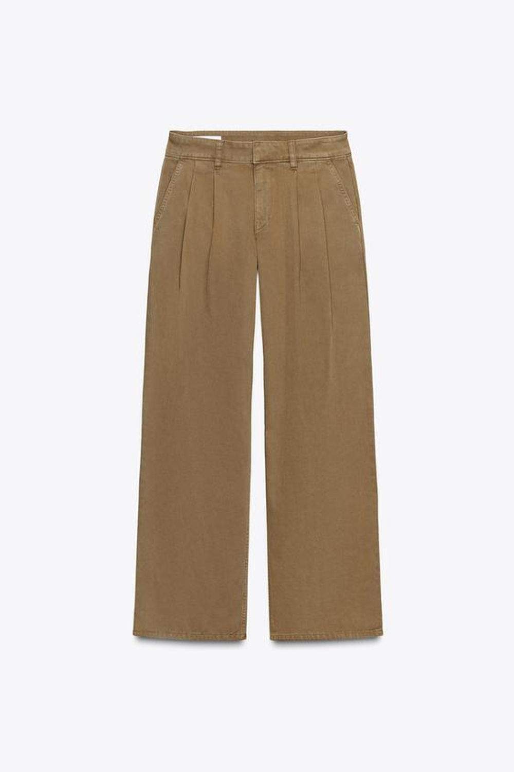 ZARA БРЮКИ ЧИНОС С НИЗКОЙ ПОСАДКОЙ, КОРИЧНЕВЫЙ