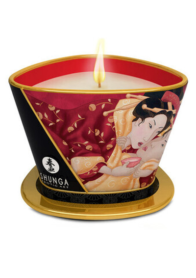 Свеча-массажное масло Romance (аромат клубники и шампанского) 170 мл (Цвет: белый)