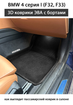 комплект эва ковриков в салон авто для BMW 4 серия I (f32, F33) от supervip