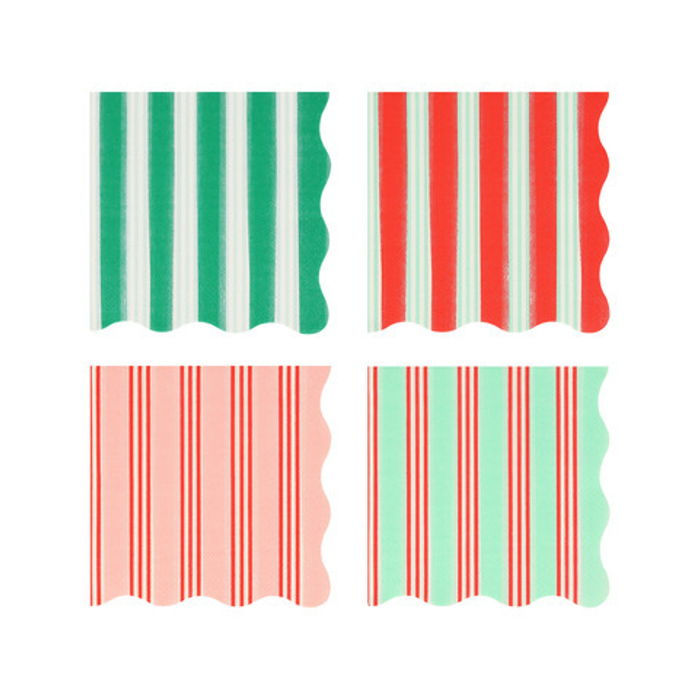 Салфетки маленькие "Рождественская полоска" 16 шт. (2024)