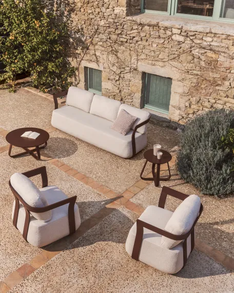 Уличный 3-х местный диван Tamaris из алюминия коричневого цвета, 217 см