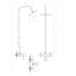 Душевая система 40к ПРОФСАН ПСМ-514-017 "ДУШ" тип См-ДшОРНТр, высота 120 см, ХРОМ