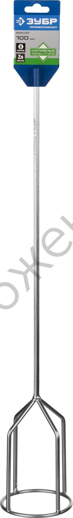 ЗУБР 100х590 мм, шестигранный хвостовик, Миксер для гипсовых смесей и наливных полов, ПРОФЕССИОНАЛ (06035-10-59)
