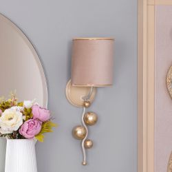 Бра настенный светильник Heri Айвори Мраморное золото с абажуром Терра Айвори