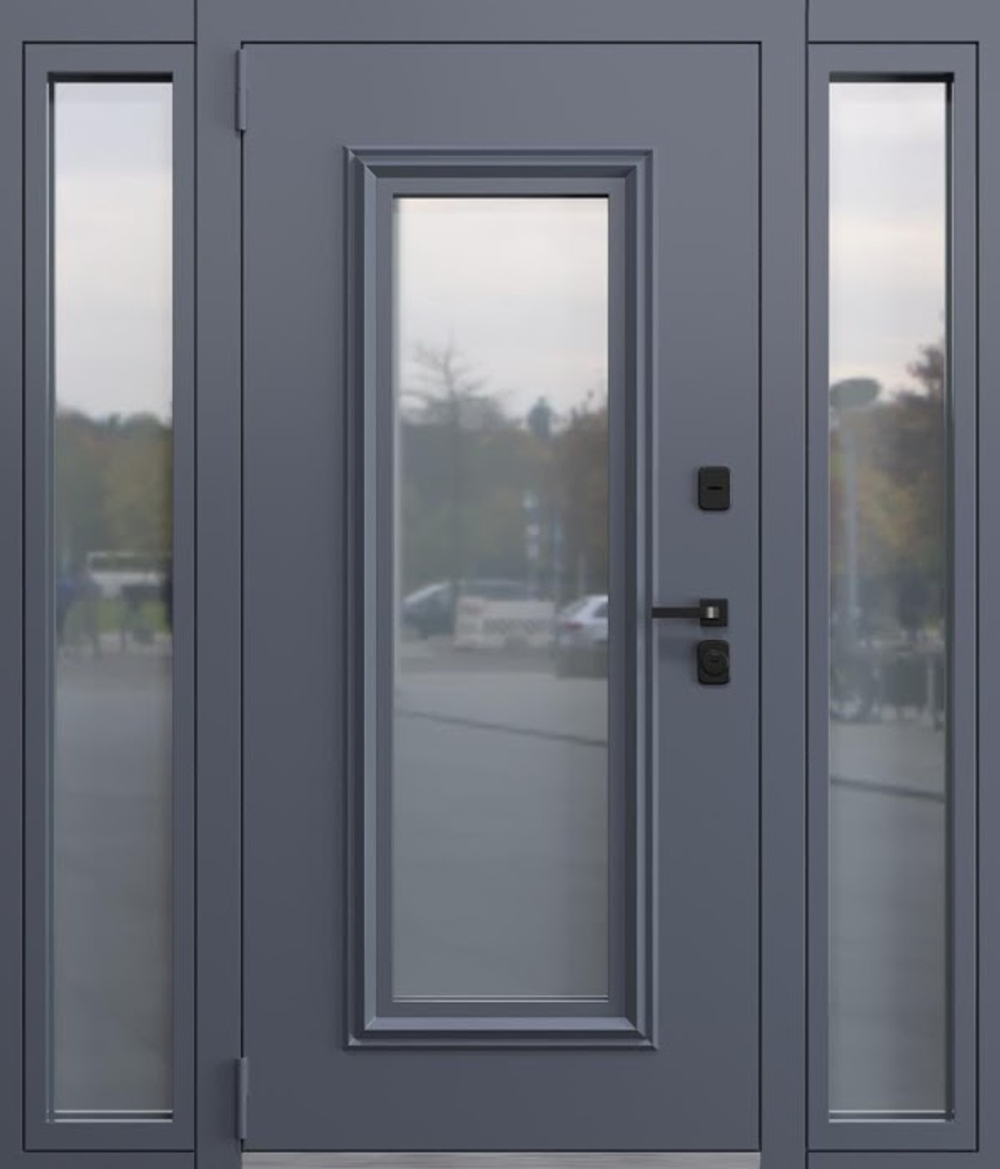 Дверь с терморазрывом Сила сибири Фрамуга 2 Антик серебро