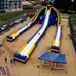 Надувная прямая водная горка «Трезубец», 58*18*11 м