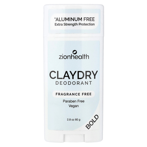 Zion Health, Bold, дезодорант ClayDry, без отдушки, 80 г (2,8 унции)