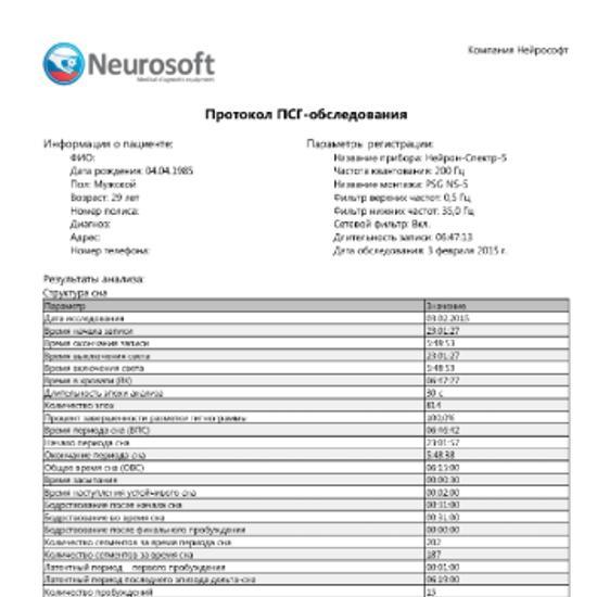 АМБУЛАТОРНАЯ ПСГ С ВИДЕОРЕГИСТРАЦИЕЙ (ТИП II)