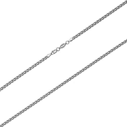 Цепь из серебра/Бисмарк/Чернение/Со вставкой спаси и сохрани /С алмазой огранкой