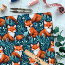 Ткань премиум габардин лисята на сероголубом