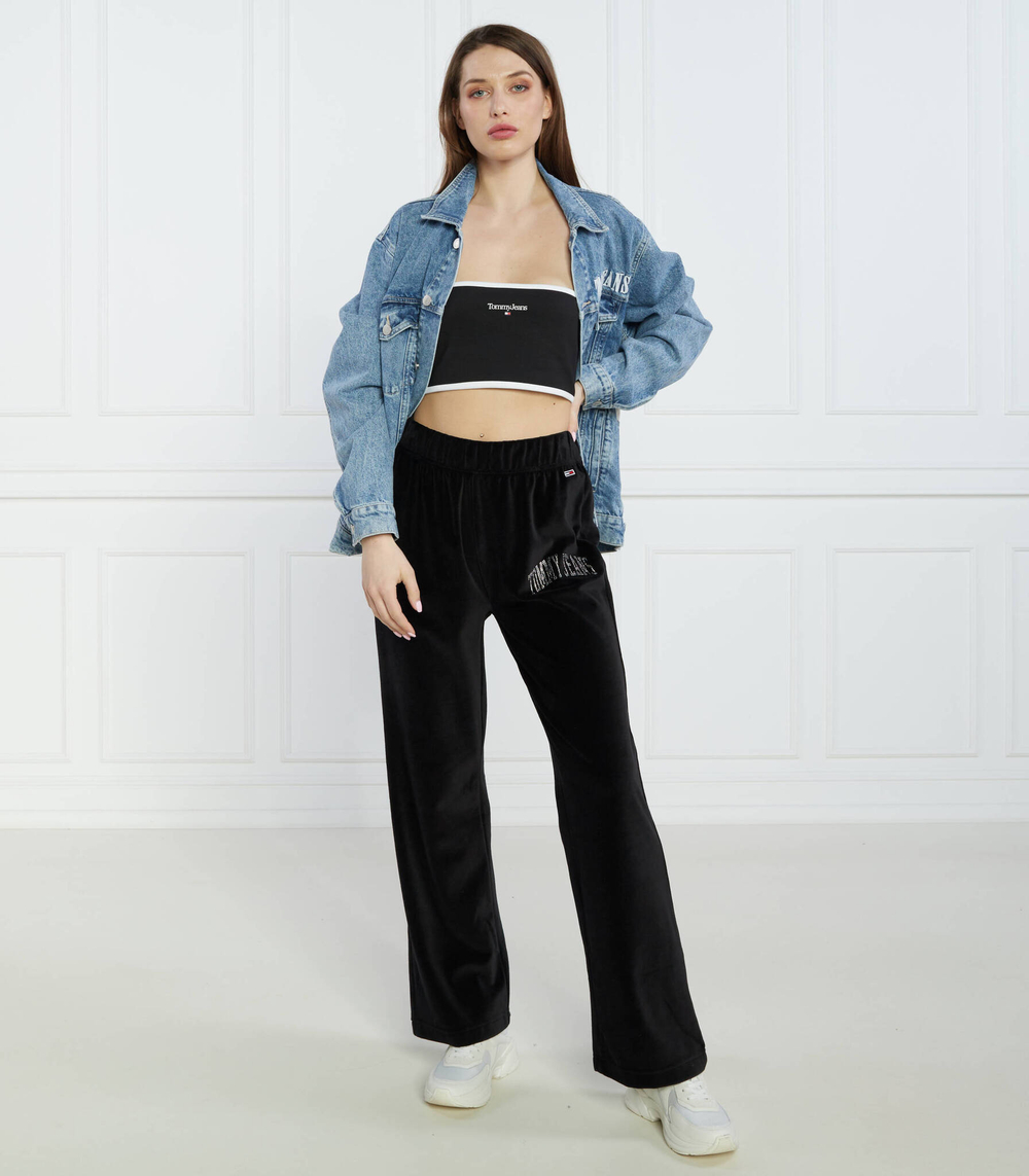 Спортивные штаны TJW RHINESTONE VELOUR SWEATPANT Tommy Jeans - черный(DW0DW14990)