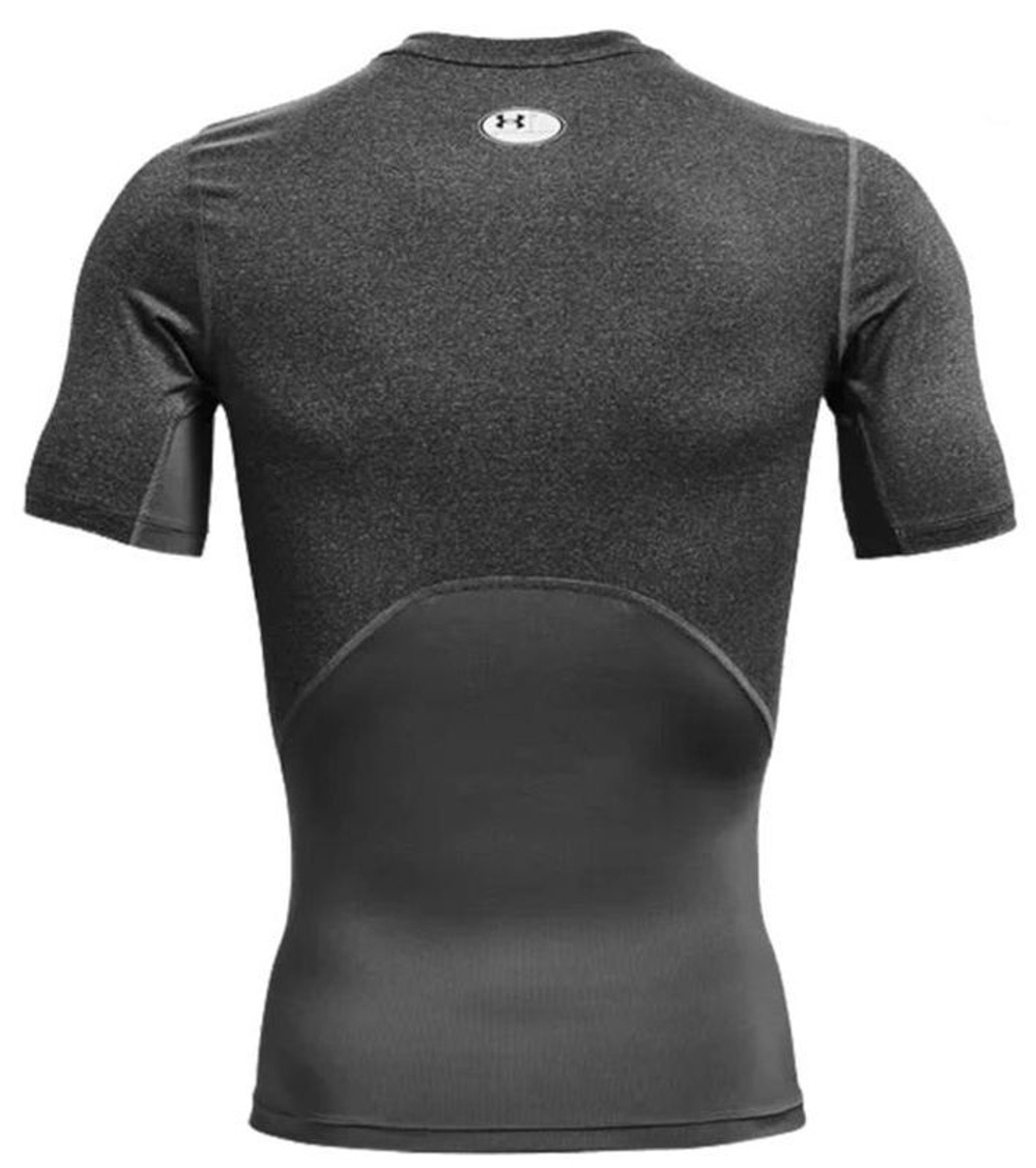 Мужская теннисная футболка Under Armour Men's HeatGear Armour Short Sleeve - carbon heather/black