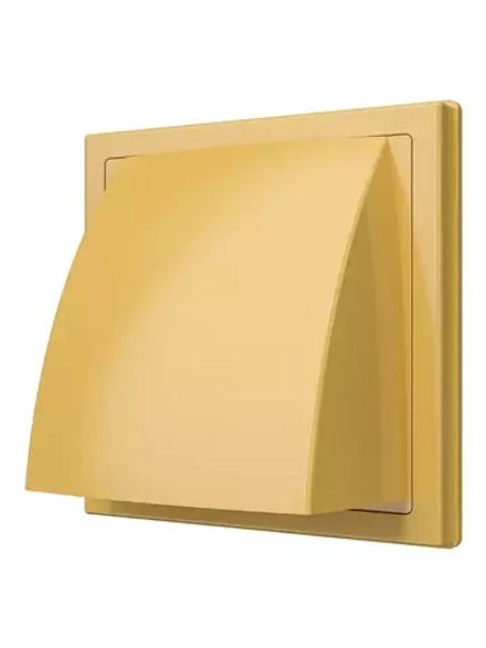 Стенной выход вытяжной с обратным клапаном 150*150 с фланцем D100 1515К10ФВ беж ERA title=