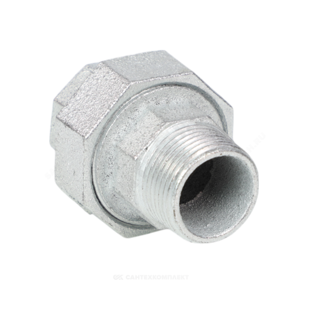 Соединитель прямой американка чугун оц Ду 20 (3/4") ВР/НР Fittex