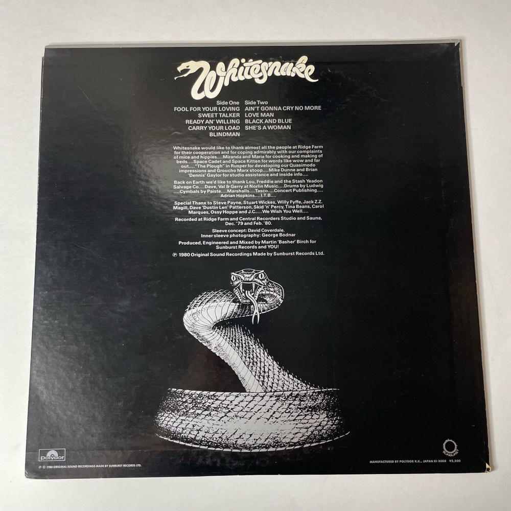 Винтажная виниловая пластинка LP Whitesnake Ready An Willing (Japan 1980) (No Obi) Carry Your Load