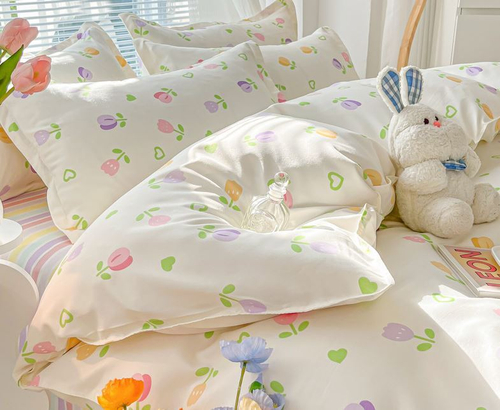 Постельное белье "Тюльпаны", розовый