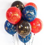 Шар (12"/30 см) С Юбилеем! (короны), Ассорти, пастель, 5 ст 25 шт.