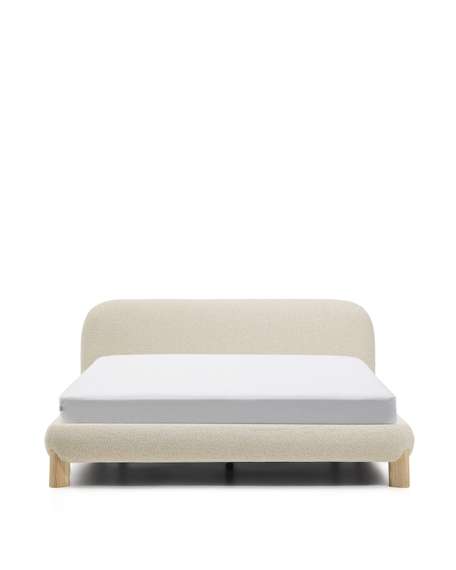 Кровать Odina из ткани букле цвета экрю 180 x 200 см