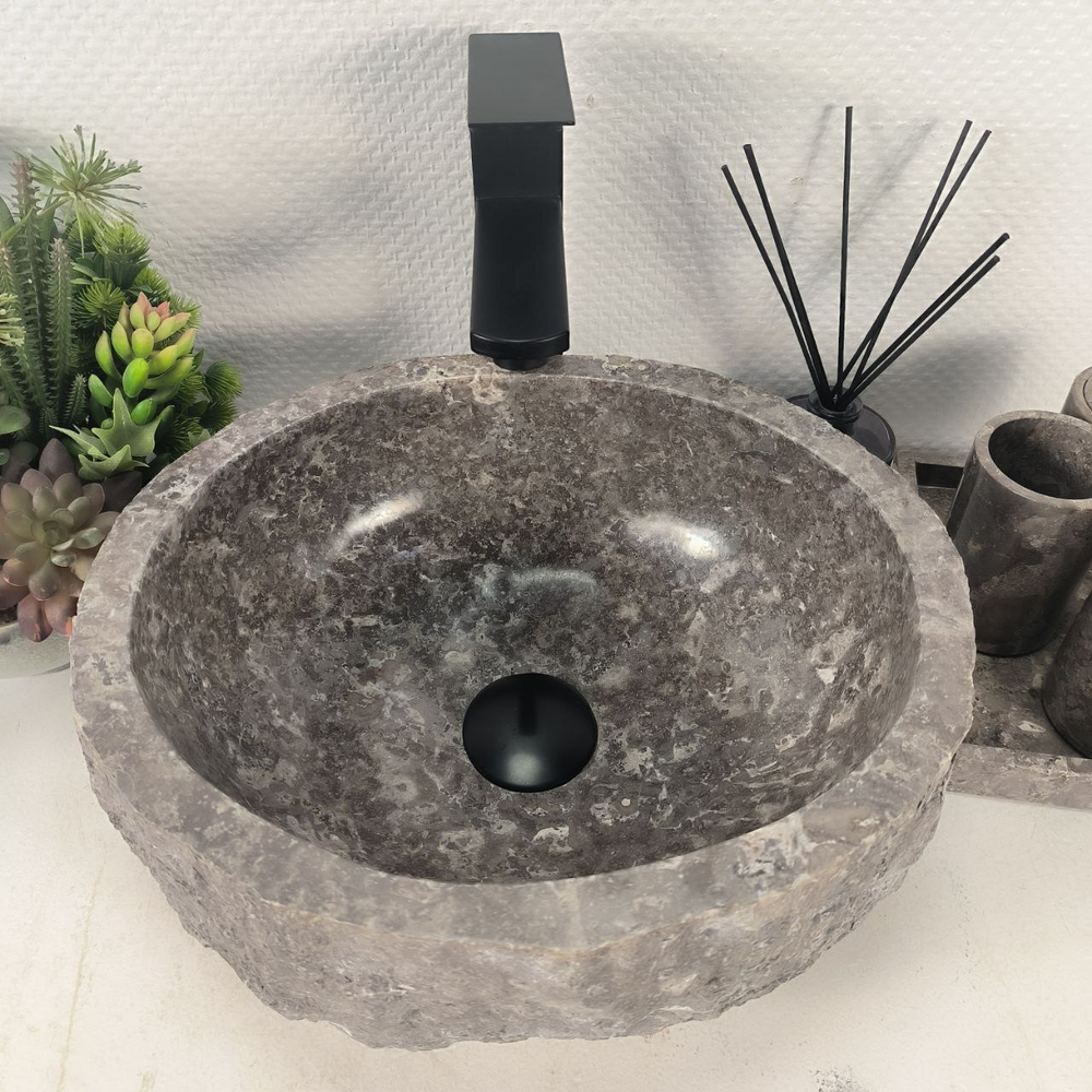 Раковина из мрамора Erozy Grey EM-64638 37*32*16 0191