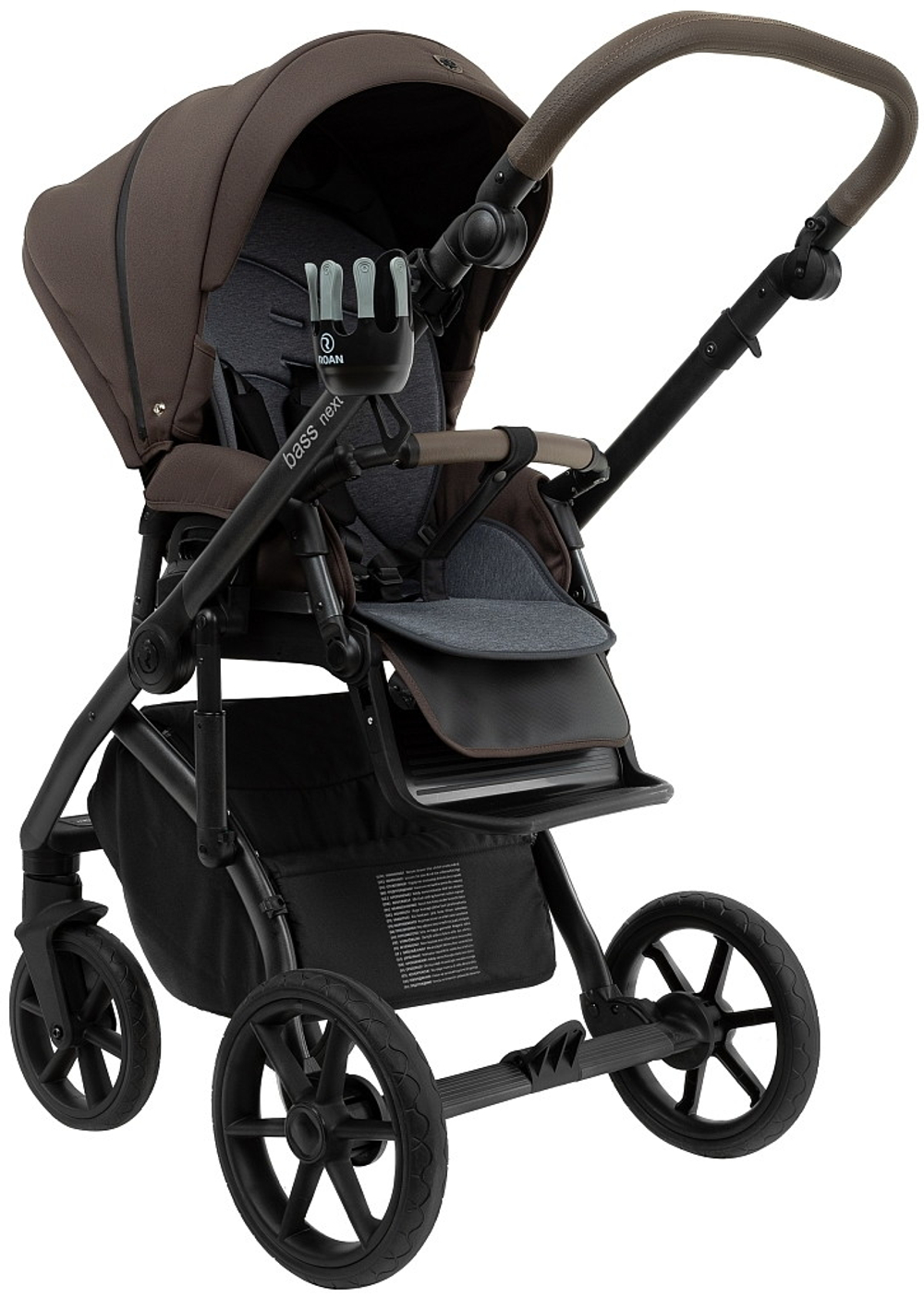 Детская коляска Roan Bass Next 2.0 2 в 1 BSN/44/2 Turkish Coffe/Black/руч.Cappuccino