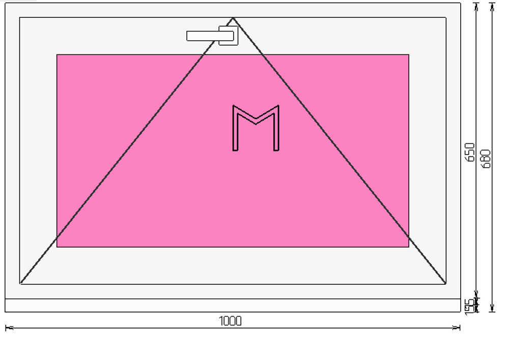Пластиковое окно 650 х 1000 фрамуга (форточка) ТермА Эко + Москитная сетка