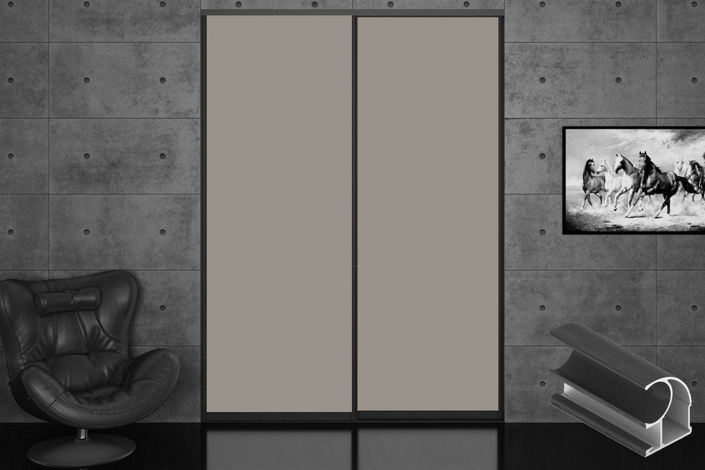 Дверь-купе 2850*600(700,800,900) мм, черный велюр, LAMARTY (19 цветов)